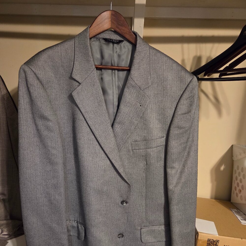 Jos A Bank Grey/Silver Herringbone Blazer 50L